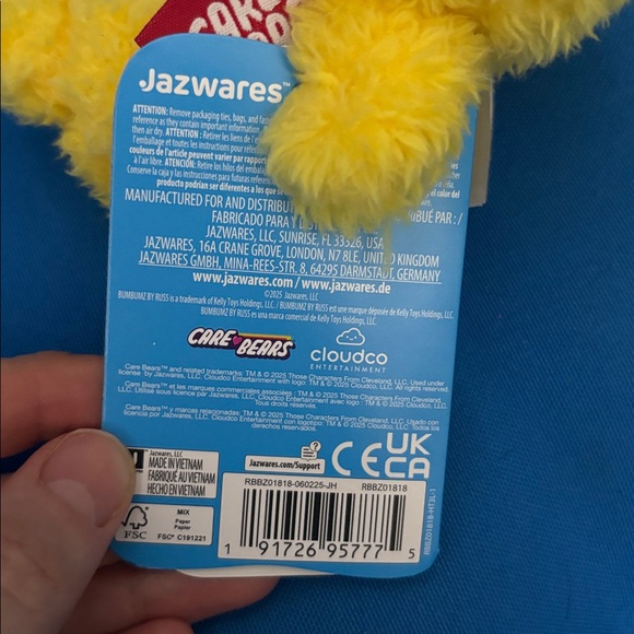 BumBumz CareBears Funshine Bear Rated 3+ Years Old Beans In The Toy NWTS - Picture 7 of 11